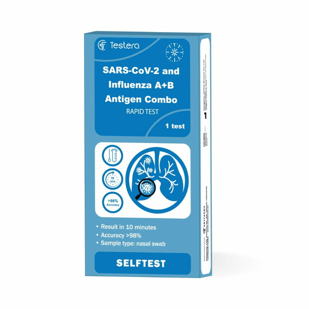 SARS-CoV2 un A/B gripas antigena kombinētais tests
